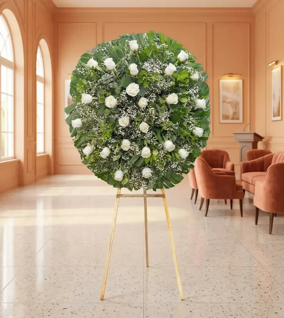 Corona de Flores Precio bajo con entrega express a domicilio en la ciudad de México panteones y funerarias