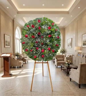 La corona de rosas es un homenaje floral lleno de respeto, elegancia y significado para despedir a un ser querido.