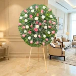 corona de lagrimas rosas rosas y blancas para condolencias, entregas urgentes express en todas las funerarias de la ciudad de México